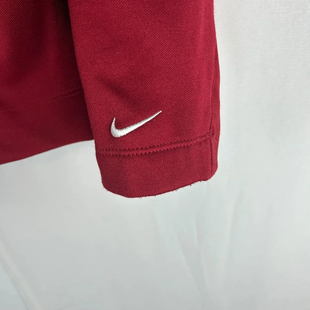 Nike Golf Pullover‎ Womens M Red Therma-FIT Quarter Zip Old Hawthorne 483707-651
